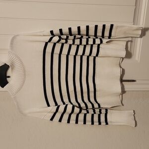 JOIE mockneck striped sweater